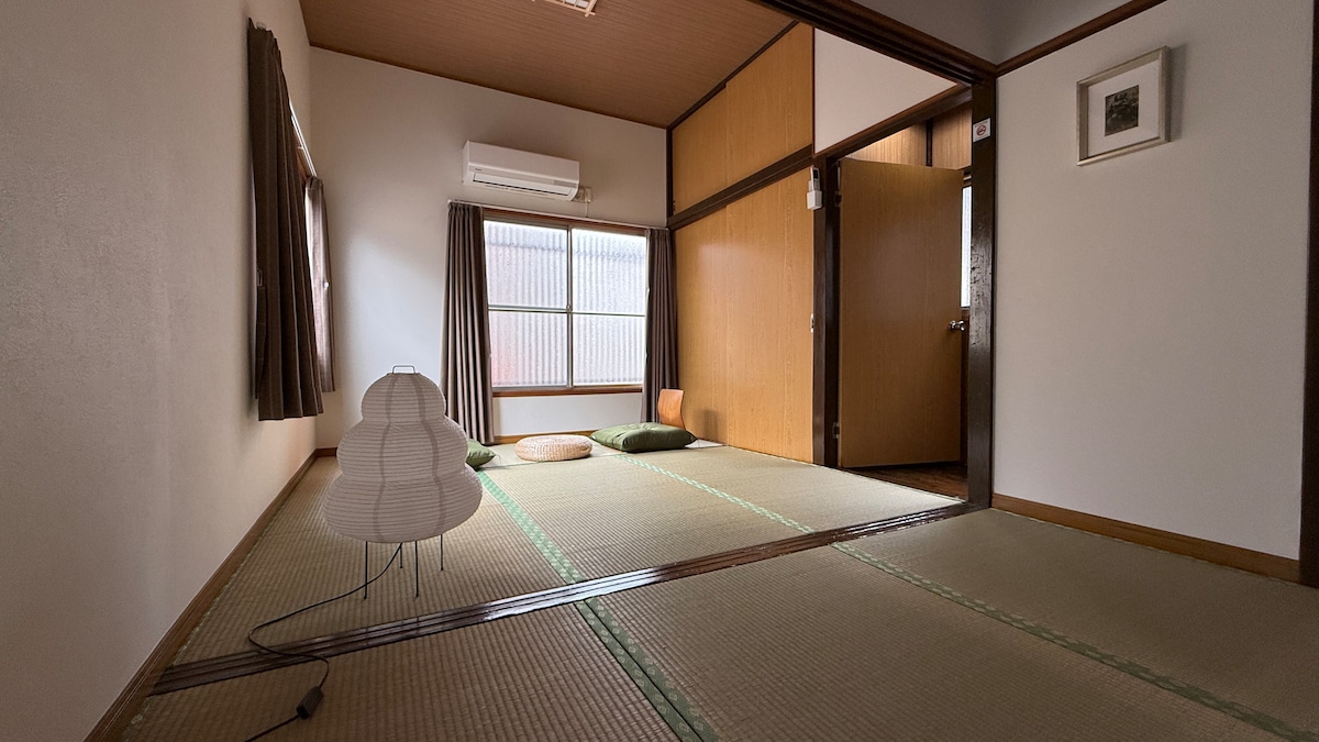 Wooden living room and tatami space at Asakusa Hanagawaya 2