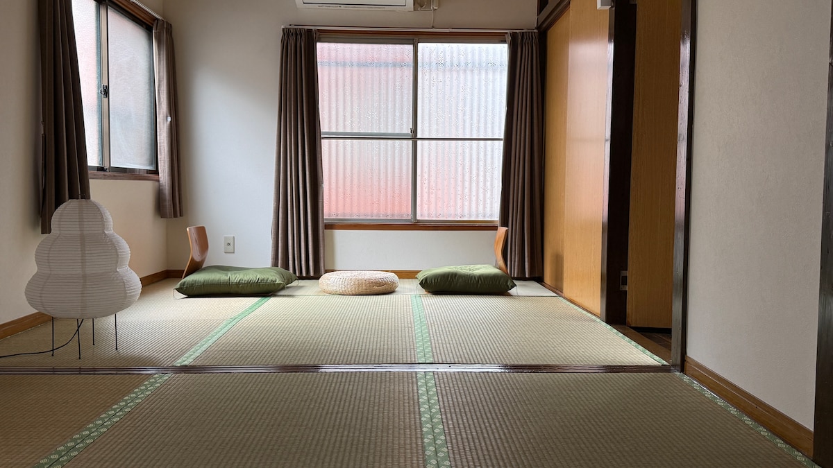 Wooden living room and tatami space at Asakusa Hanagawaya 1